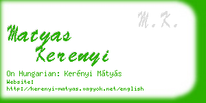 matyas kerenyi business card